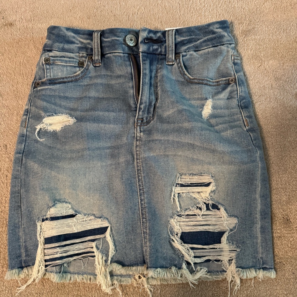 American eagle womens jean skirt size 00